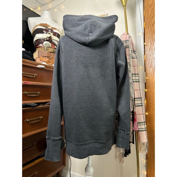 Y2K Victoria's Secret PINK Peace Love Pink Hoodie Grey Pullover Sweatshirt M 07' - Picture 5 of 9